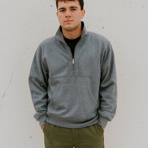 Urban Outfitters SZ S Men's Publish 1/4 Zip Gray Sweatshirt NWT